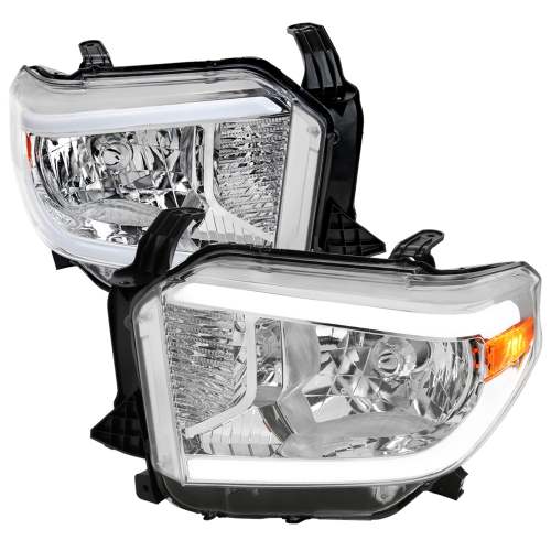 2014-2021 Toyota Tundra LED Bar Factory Style Headlights Chrome/Clear Lens