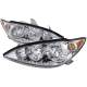 2005-2006 Toyota Camry Factory Crystal Headlights Amber Reflector Chrome/Clear