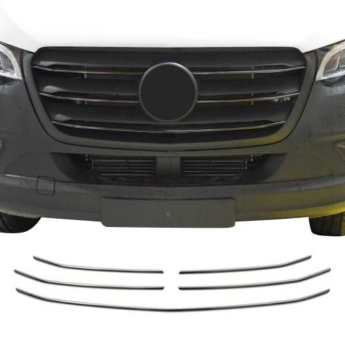 2019-2025 Mercedes Sprinter W907 910 Front Bumper Grill Trim Stainless Steel Dark 5x