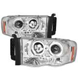 2002-2005 Dodge RAM 1500/ 03-2005 RAM 2500 3500 Dual Halo Headlights Chrome