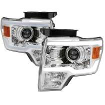 2009-2014 Ford F-20150 LED Strip Projector Headlights Chrome/Clear Lens