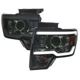 2009-2014 Ford F-20150 LED Strip Projector Headlights Chrome/Smoke Lens