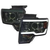 2009-2014 Ford F-20150 LED Strip Projector Headlights Chrome/Smoke Lens