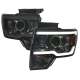 2009-2014 Ford F-20150 LED Strip Projector Headlights Chrome/Smoke Lens