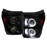 2011-2016 F-250 F-350 F-450 F-550 Dual Halo Headlights LED Signal Lights Smoke