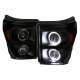 2011-2016 F-250 F-350 F-450 F-550 Dual Halo Headlights LED Signal Lights Smoke