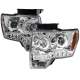 2009-2014 Ford F-20150 Dual U-Ring Halo Projector Headlights LED Light Chrome