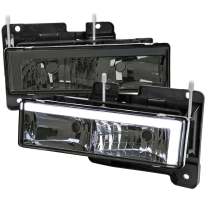 1988-1998 Chevy/GMC C10 C/K LED Strip Factory Style Headlights Chrome/Smoke