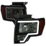 2009-2014 Ford F-20150 LED Bar Factory Headlights Amber Reflectors Black/Smoke