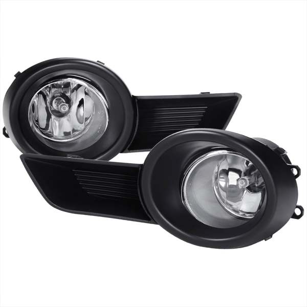 2008-2011 Toyota Highlander 12V/55W H11 Fog Lights Kit Chrome/Clear Lens