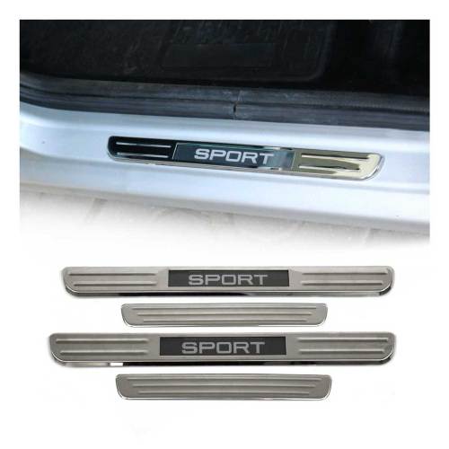 Hyundai Kona Nexo Door Sill Scuff Plate Illuminated Sport Stainless Steel Silver 4 Pcs