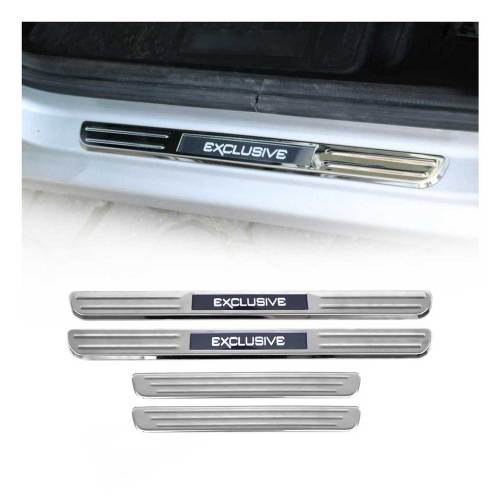 Illuminated Exclusive Door Sill Cover Scuff Plate Stainless Steel 4 Pcs