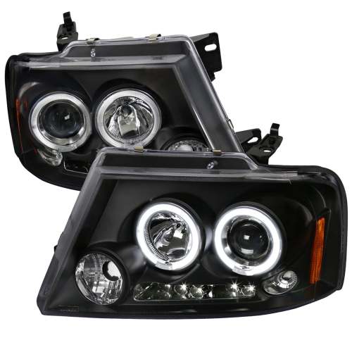 2004-2008 Ford F-20150/ 06-2008 Lincoln Mark LT Dual Halo Headlights Matte Black