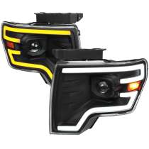 2009-2014 Ford F-20150 Sequential LED Turn Signal Projector Headlights Black