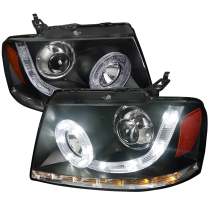 2004-2008 Ford F-20150/ 06-2008 Lincoln Mark LT Halo Headlights LED& Signal Black