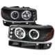 1999-2006 GMC Sierra/Yukon XL/SLT Dual Halo Headlights&Bumper Lights Black