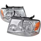2004-2008 Ford F-20150/ Lincoln Mark LT Replacement Headlights Amber & Chrome