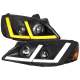 2005-2010 Pontiac G6 Projector Factory Headlight LED Bar Turn Signal Black
