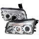 2005-2010 Dodge Charger Dual Halo Projector Headlights Chrome/Clear Lens