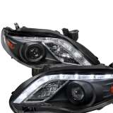 2011-2013 Toyota Corolla Projector Headlights LED Light Strip Matt Black/Clear