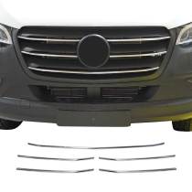 2019-2025 Mercedes Sprinter W907 910 Front Bumper Grill Trim Stainless Steel 5x