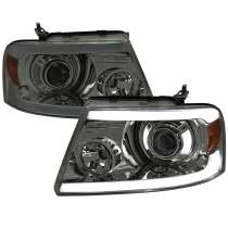 2004-2008 Ford F-20150/06-2008 Lincoln Mark LT Projector Headlights LED Bar Smoke