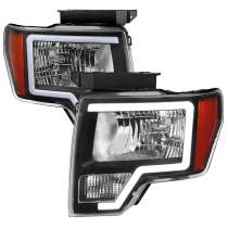 2009-2014 Ford F-20150 LED Bar Factory Headlights Amber Reflectors Matt Black