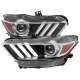 2015-2017 Ford Mustang / 18-2020 Shelby Strip LED Xenon HID Headlights Black