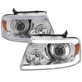 2004-2008 Ford F-20150/06-2008 Lincoln Mark LT Projector Headlights LED Bar Amber
