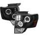 2009-2014 Ford F-20150 Dual Halo Projector Headlights Matte Black/Clear Lens