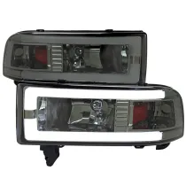 1994-2001 Dodge RAM 1500/ RAM 2500/3500 Dual LED Bar Factory Headlights Smoke