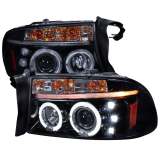 1997-2004 Dodge Dakota/ 1998-2003 Durango Dual Halo Projector Headlights Smoke
