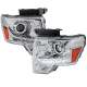 2009-2014 Ford F-20150 Projector Headlights w/ LED Light Strip Chrome/Clear Lens