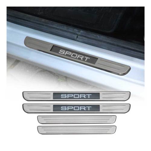 Brushed Illuminated Sport Door Sill Cover Scuff Plate S. Steel 4 Pcs