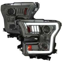 2015-2017 Ford F-20150 LED Bar Projector Headlights Chrome / Smoked Lens