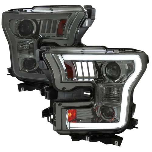2015-2017 Ford F-20150 LED Bar Projector Headlights Chrome / Smoked Lens
