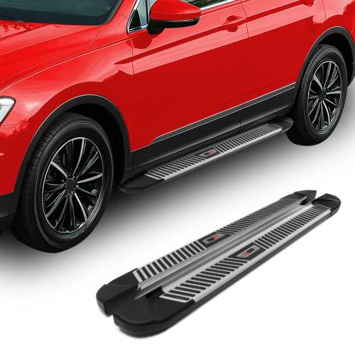 2008-2015 Land Rover LR2 Running Boards Side Steps Silver & Black