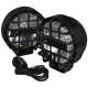Universal Off Road 6 H3 Black Round Fog Lights w/ Mesh Guard - 2PC