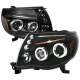 2005-2011 Toyota Tacoma Dual Halo Projector Headlights Matte Black/Clear Lens