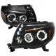 2005-2011 Toyota Tacoma Dual Halo Projector Headlights Matte Black/Clear Lens