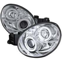 2002-2003 Subaru Impreza Dual Halo Bug Eye Projector Headlights Chrome/Clear