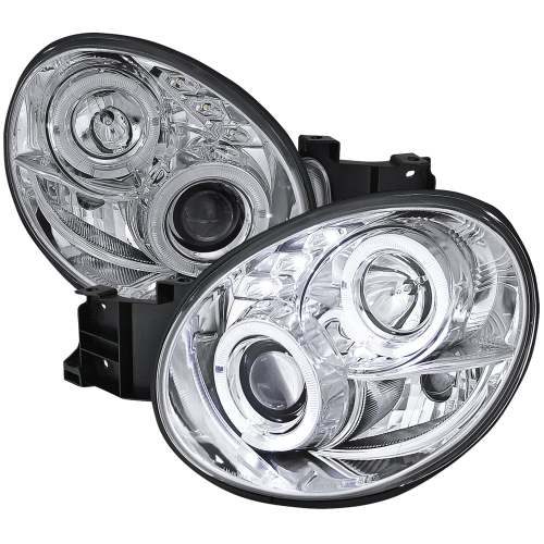 2002-2003 Subaru Impreza Dual Halo Bug Eye Projector Headlights Chrome/Clear