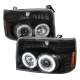 1992-1996 Ford F-20150 F-250 F-350 Bronco Dual Halo Headlights - V2 Black
