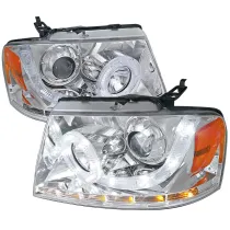 2004-2008 Ford F-20150/ Lincoln Mark LT Halo Headlights LED Light& Signal Chrome