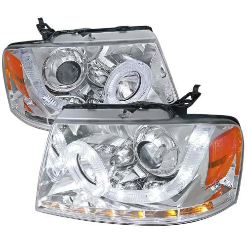 2004-2008 Ford F-20150/ Lincoln Mark LT Halo Headlights LED Light& Signal Chrome