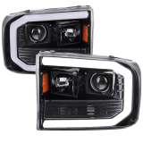 1999-2004 Ford F-250/350/450/550 /00-2004 Excursion LED Bar Headlights Black