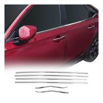 2022-2024 Honda Civic Sedan Window Molding Trim Streamer Stainless Steel