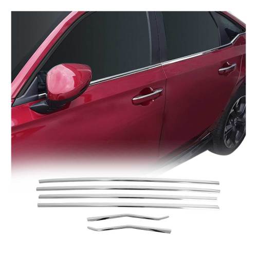 2022-2024 Honda Civic Sedan Window Molding Trim Streamer Stainless Steel