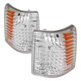 1993-1998 Jeep Grand Cherokee Corner Lights w/ Amber Reflectors Chrome/Clear