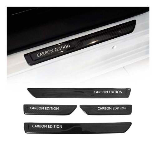 Chevrolet Door Sill Scuff Plate Scratch Protector Carbon Edition Black 4 Pcs